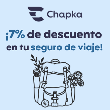 Descuento seguro de viajes Chapka 7%