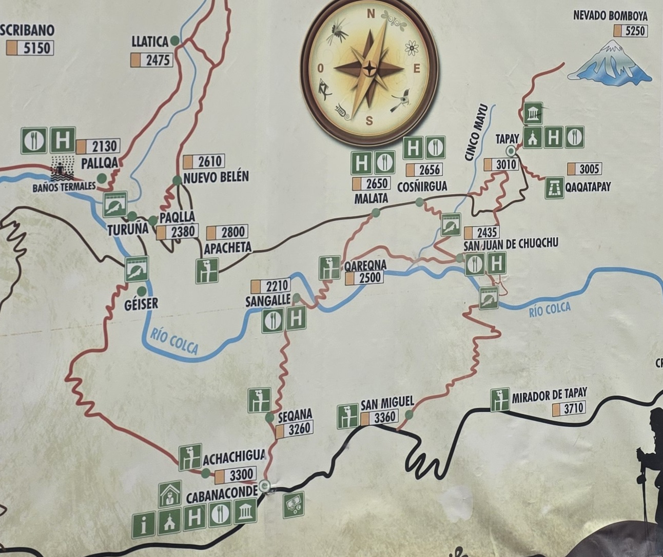 Mapa cañon Colca Peru